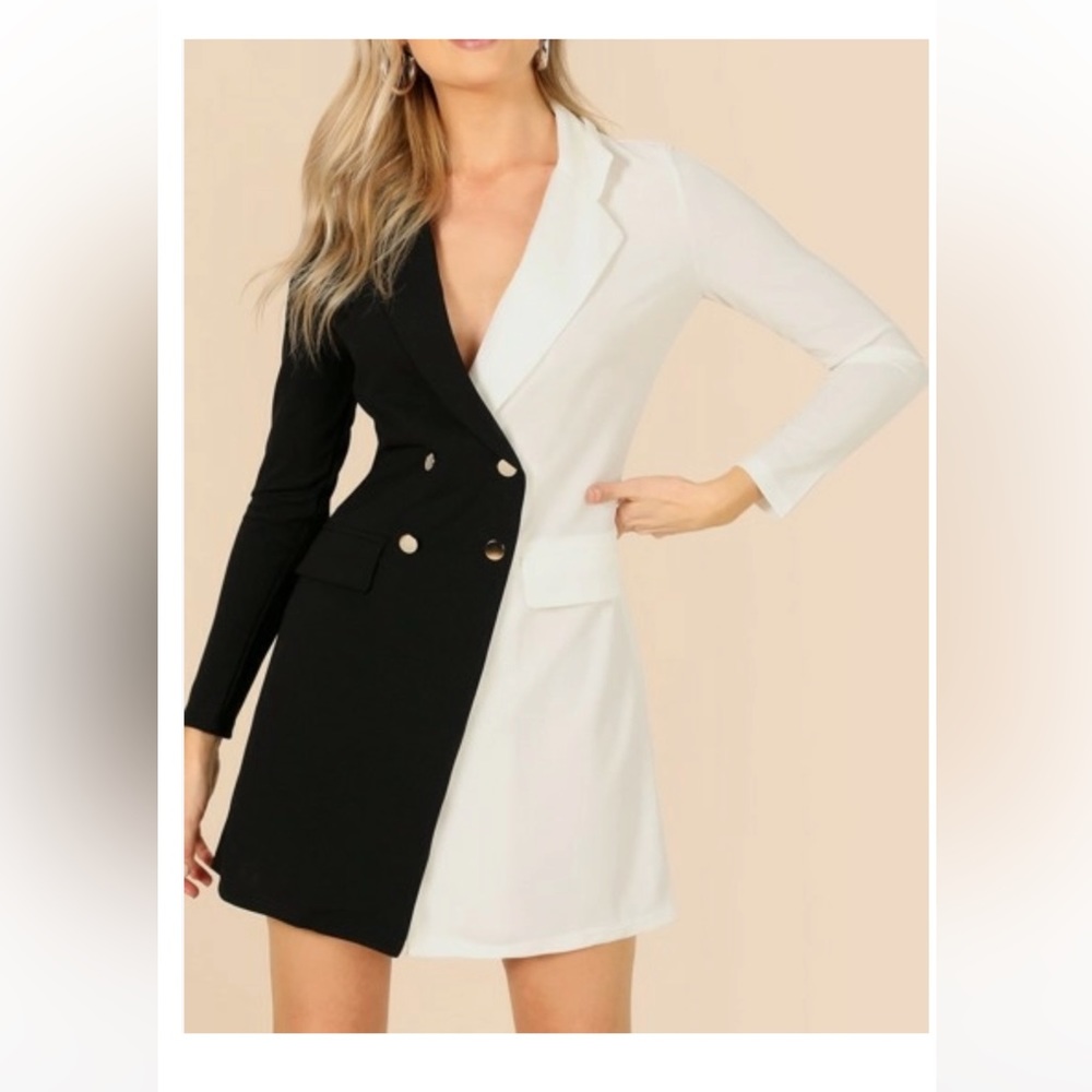 Two-tone Blazer Dress - size XS